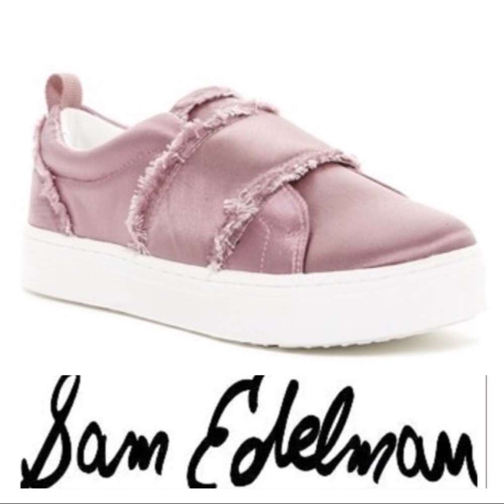 💕SALE💕 Sam Edelman Pink Levine Velvet Sneakers